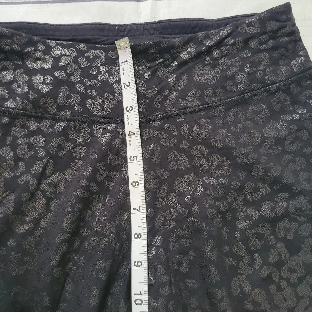 Chico's‎ Zenergy Size 8/10 Pull-On Ankle Leggings Metallic Shine Animal Print